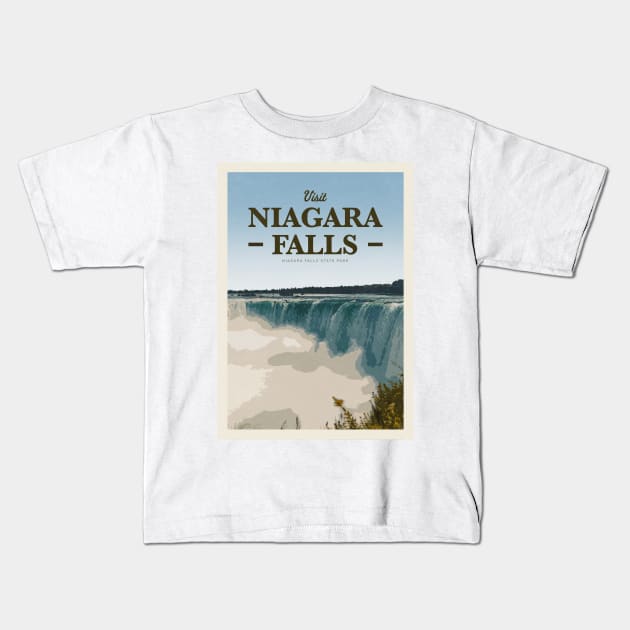 Visit Niagara Falls Kids T-Shirt by Mercury Club